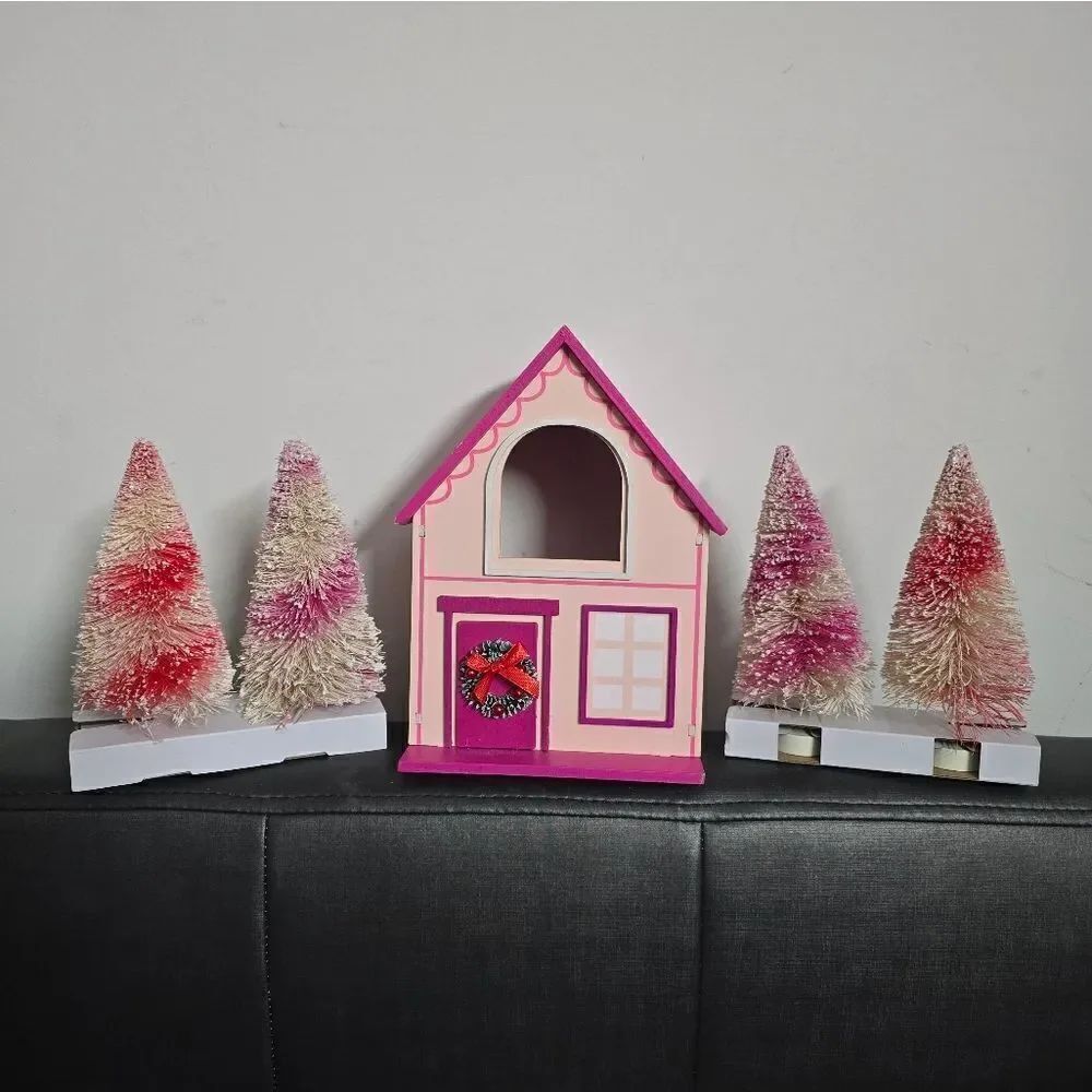New Christmas Target Decor Bundle of Featherly Friends Bird House and 4 Trees